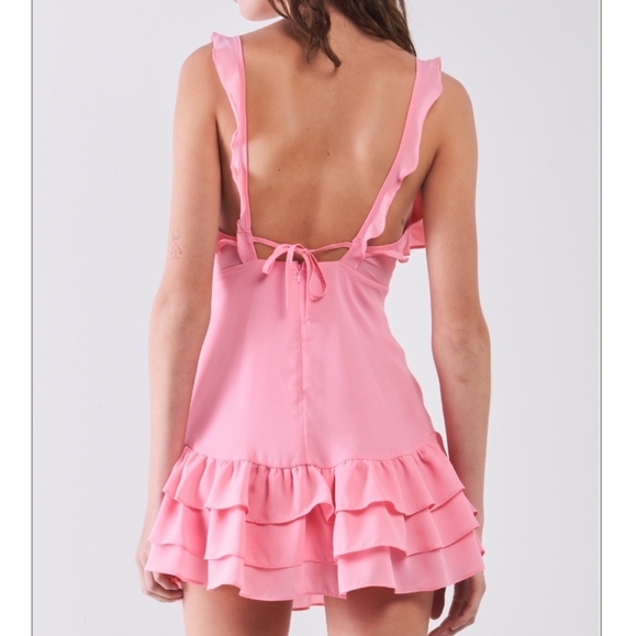 Pink ruffle mini dress - Picture 2 of 4